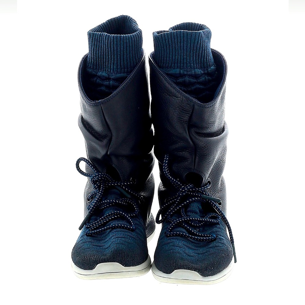 Nike Women's Navy and Black High-Top Knit Boot Sneakers